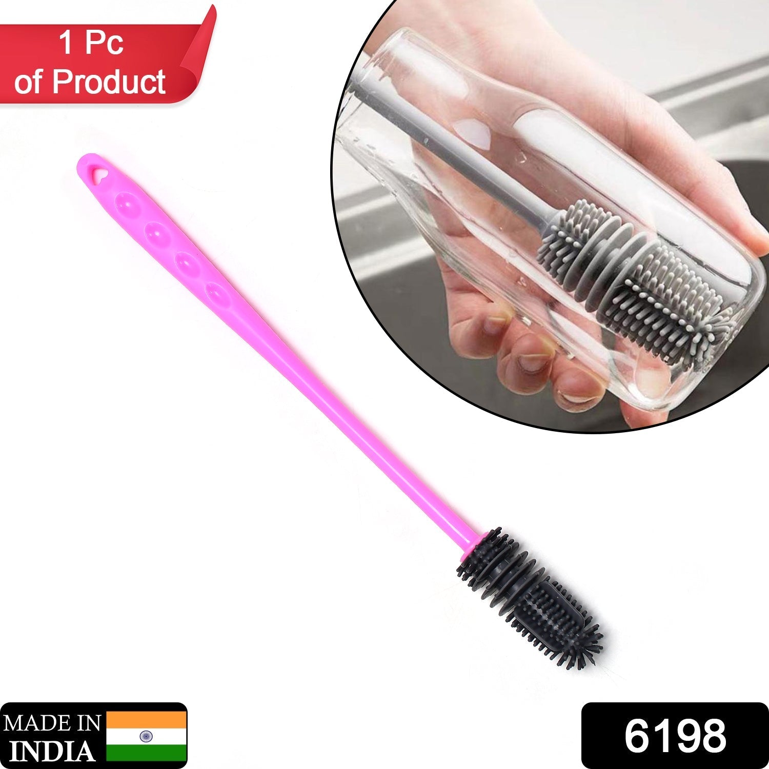 Bottle cleaning brush with long handle, for narrow containers Bottle cleaning brush with long handle, for narrow containers